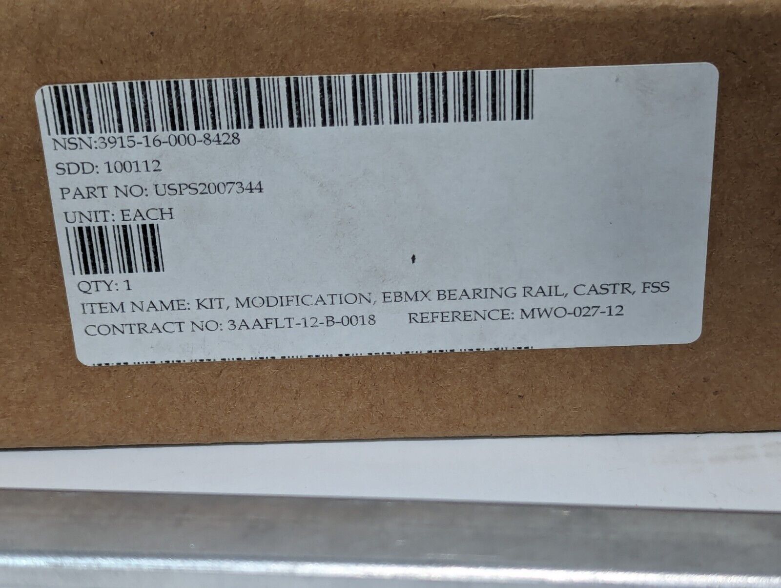 3915-16-000-8428 USPS2007344 EBMX Bearing Rail Modification Kit - Free Shipping