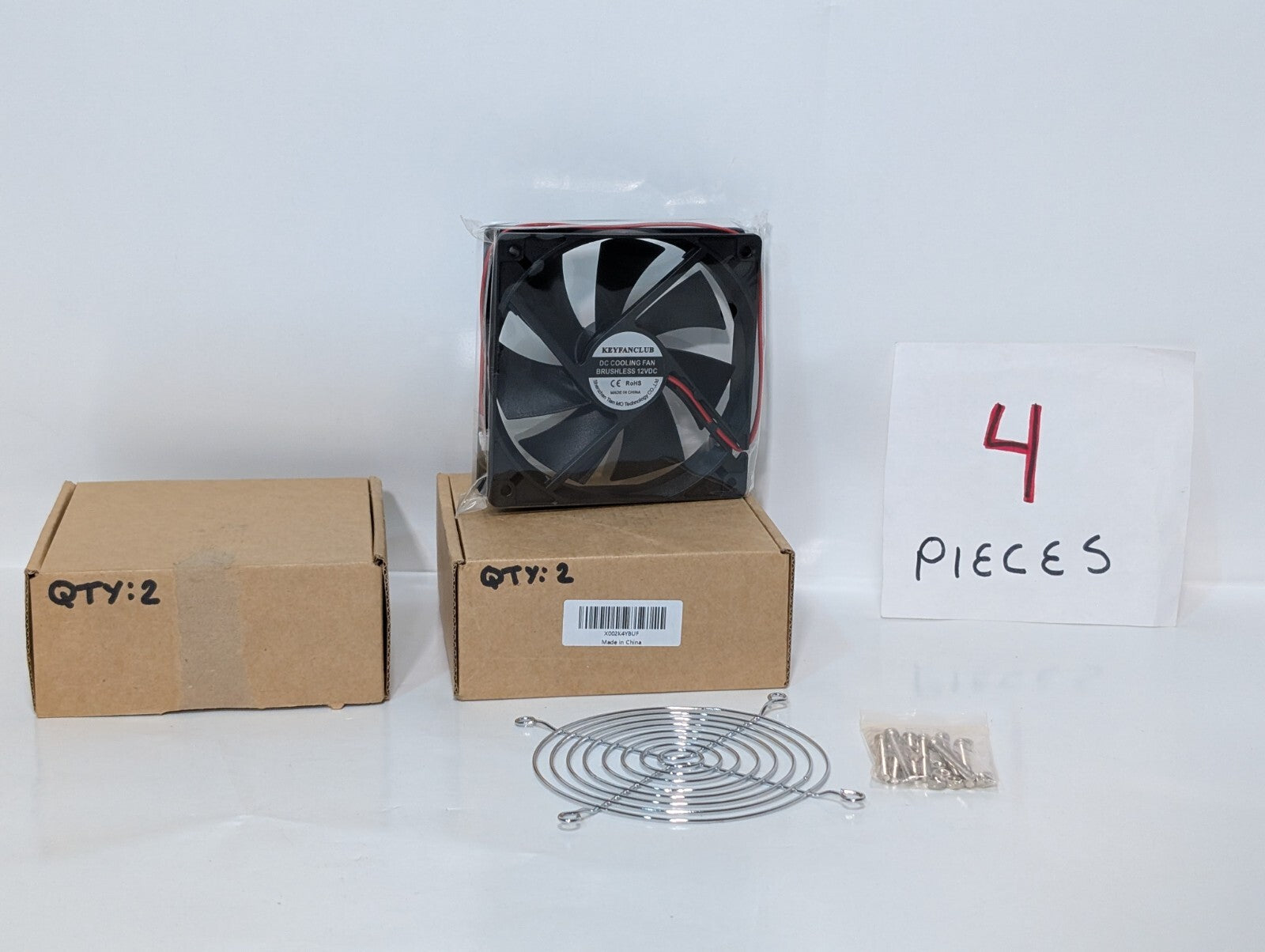 4) KEYFANCLUB 120mm PWM Fan 12v 4-PIN PC Computer Case Cooling Fan Dual 1500RPM