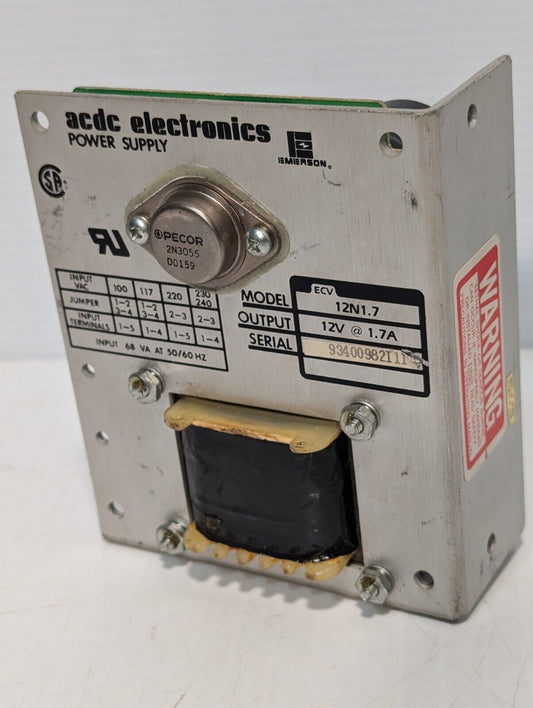 ACDC Electronics 12N1.7 DC Power Supply 100-240Vac Input 12 VDC 1.7A Output