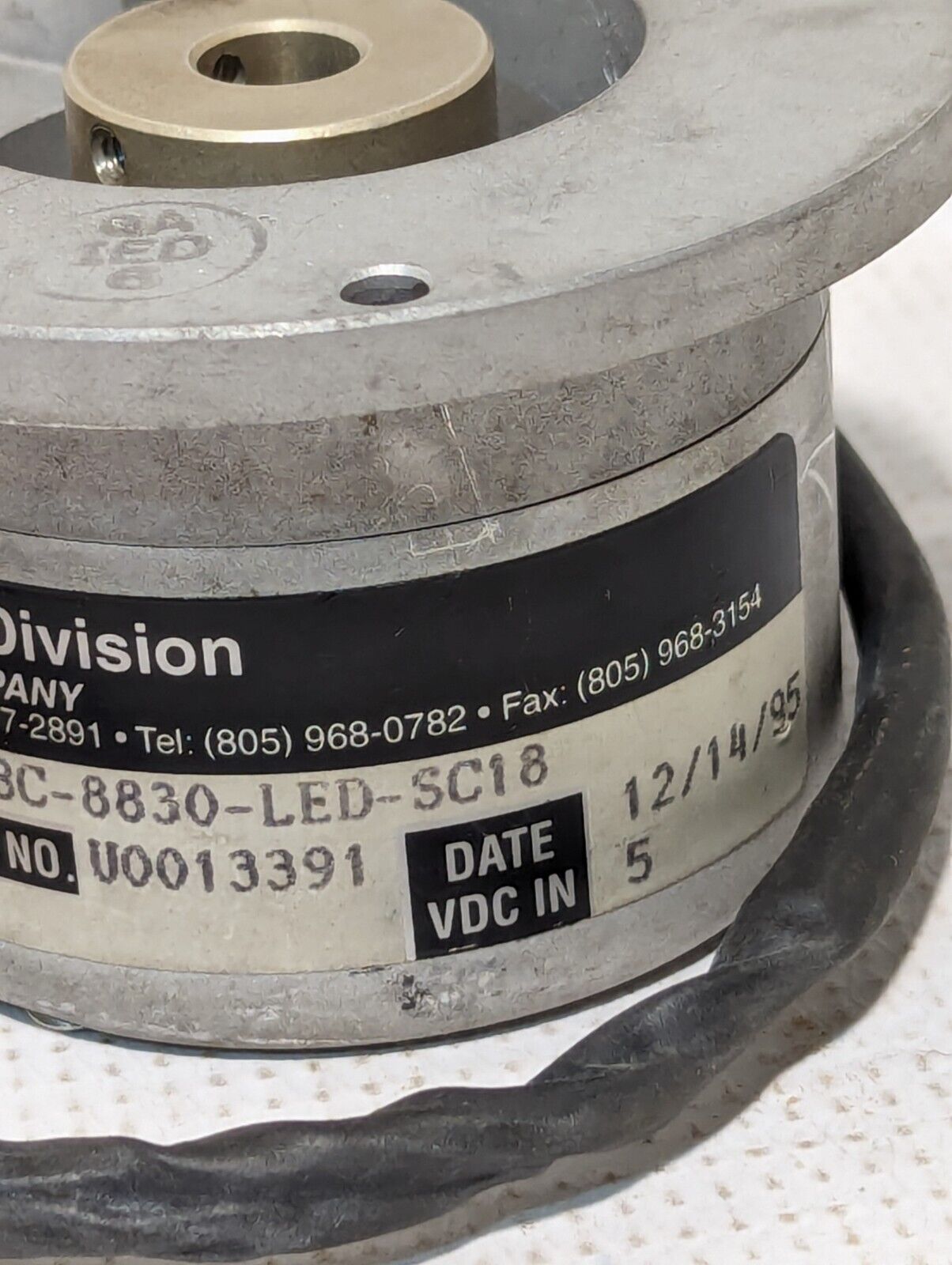 BEI Industrial 924-01029-1384 Encoder, Model: E25BB-6R-SB-1000-ABC-8830-LED-SC18