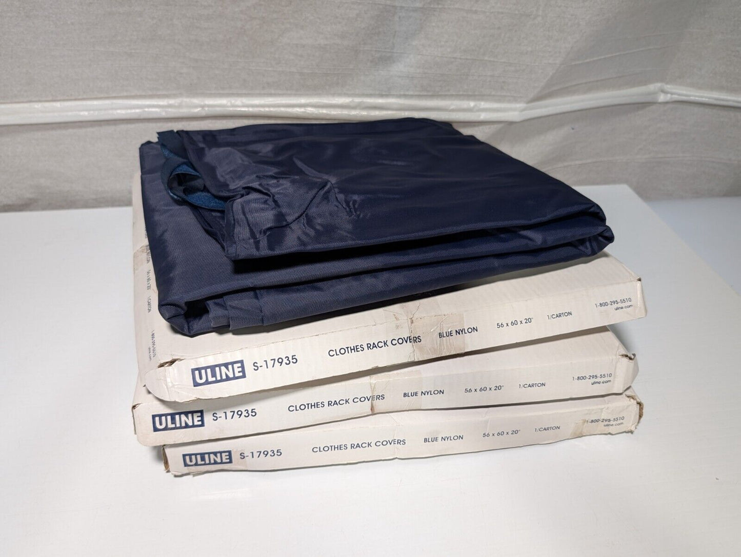 Uline S-17935 Nylon Clothes Rack Cover - Blue, (56x60x20 inches) in original box