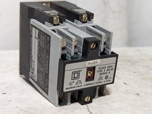 Square D 8501X020 industrial control relay, type X