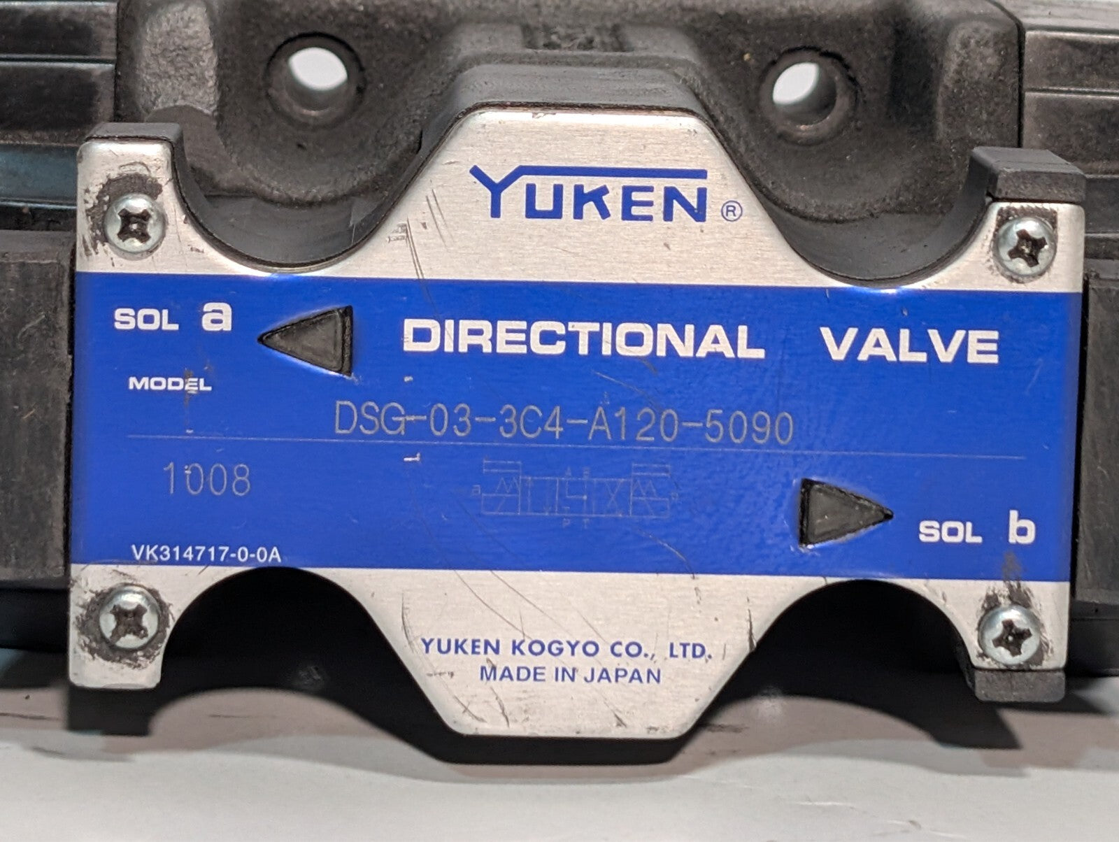 Yuken DSG-03-3C4-A120-5090 Directional Hydraulic Solenoid Valve