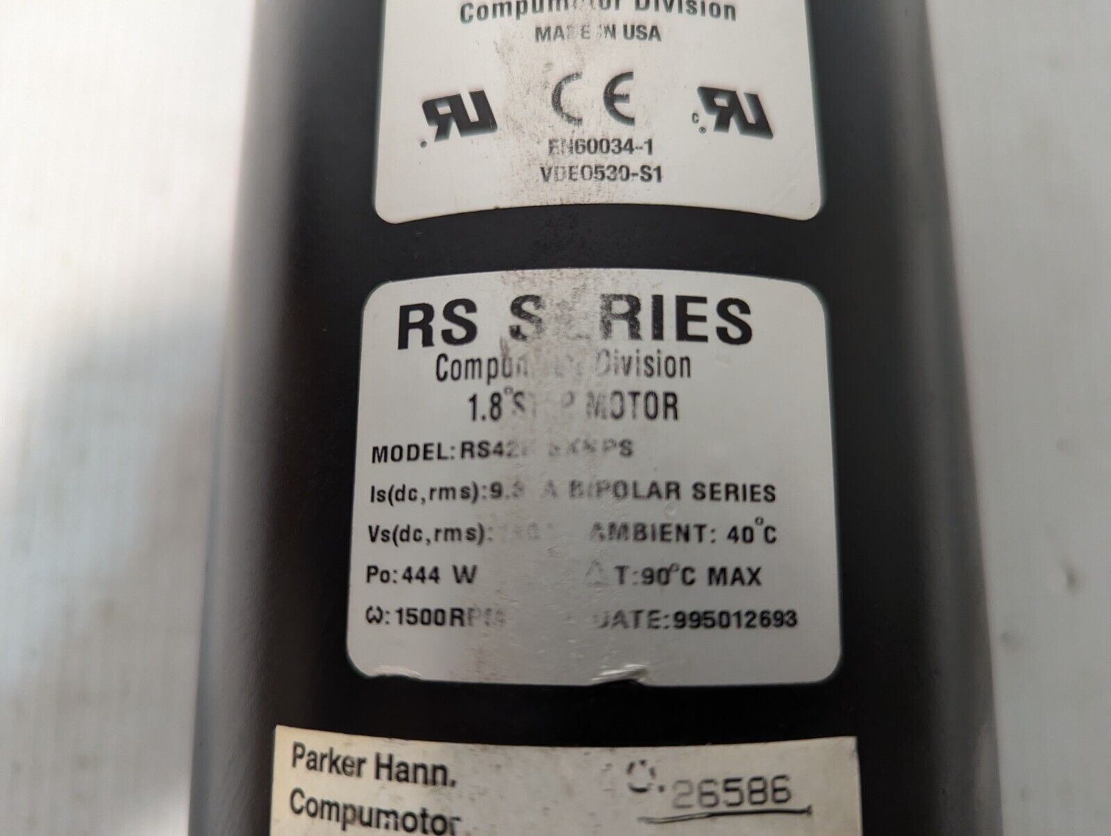 Parker RS42B SKNPS Compumotor 1.8º Step Motor, 444W, 9.3A - Free Shipping
