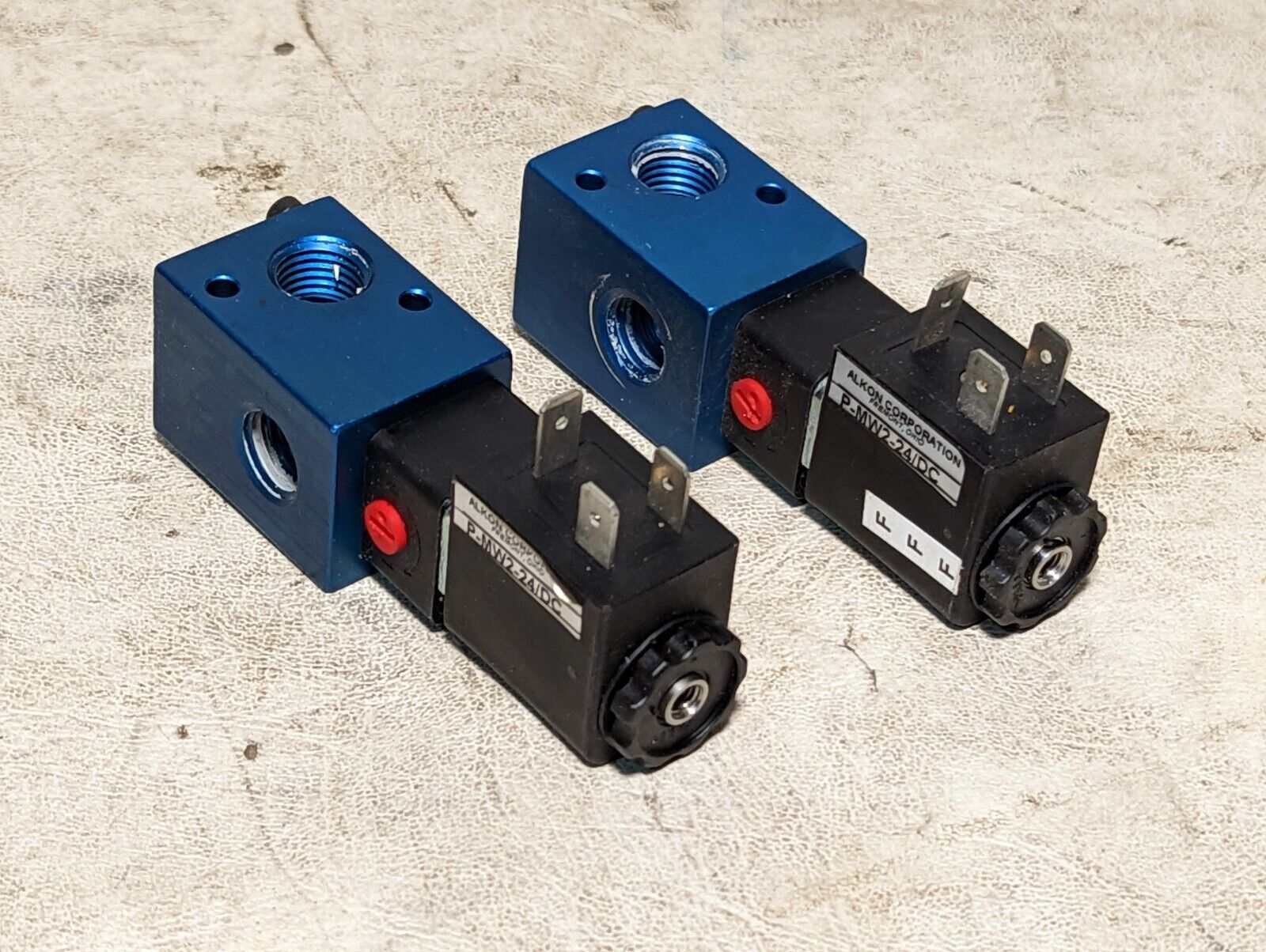 Lot of 2 Alkon P-MW2-24/DC pneumatic solenoid valves