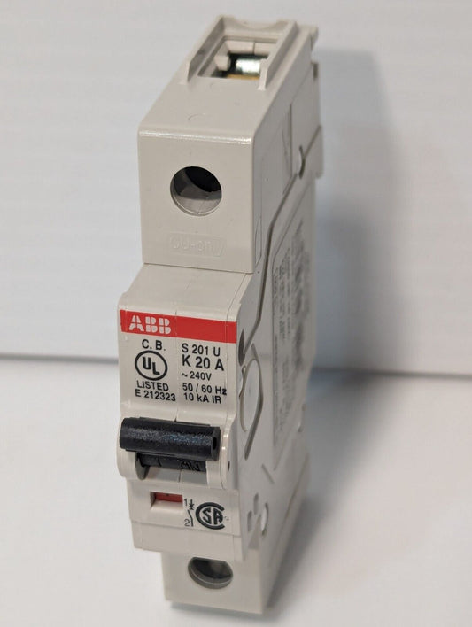 ABB S201U-K20 Circuit Breaker, 20A, 240VAC, 1-Pole - Free Shipping