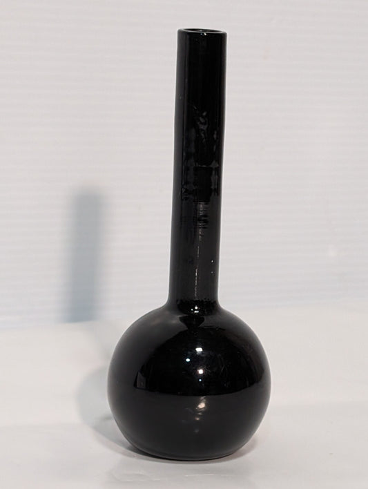 Two's Company Handblown Bud Rose Vase, Black, 6.5" Tall x 3" Diameter at Base