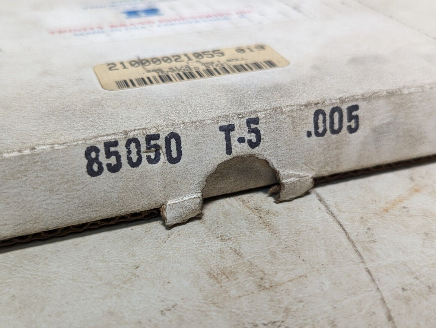 Trinity tempered steel roll, 0.005" x 1/2" x 25'
