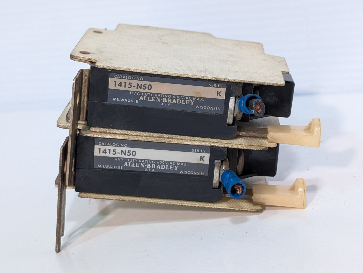 (2) Allen Bradley 1415-N50 Ser. K Overload Relay, Linked