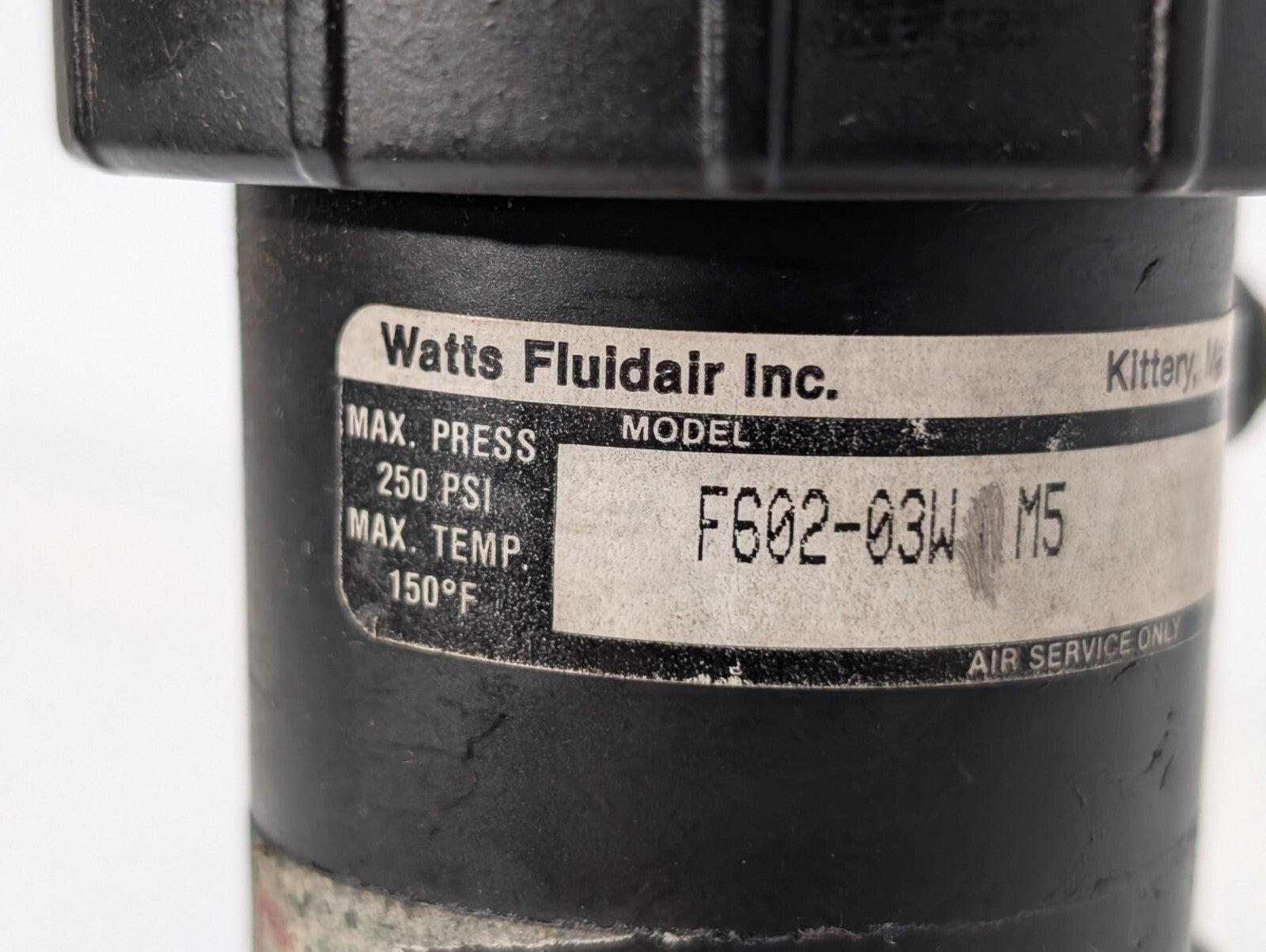Watts Fluidair F602-03WJ M5 Pneumatic Filter, 250psi, 150º F Max Temp