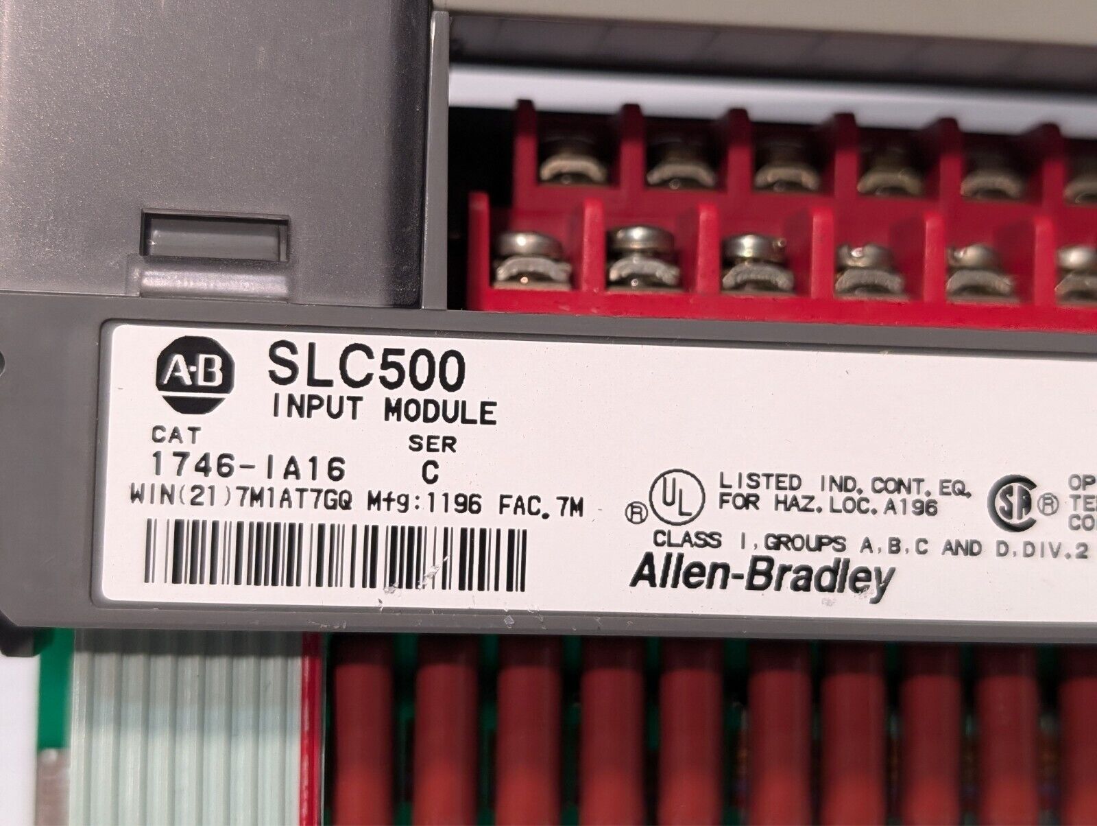 Allen Bradley 1746-IA16 Series C | SLC500 AC Input Module+Return