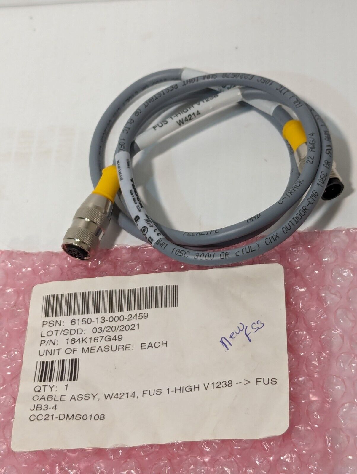 Turck RK 4.4T-1-RS 4.4T, U2444-1 164K167G49 Cable Assembly W4214 - Free Shipping