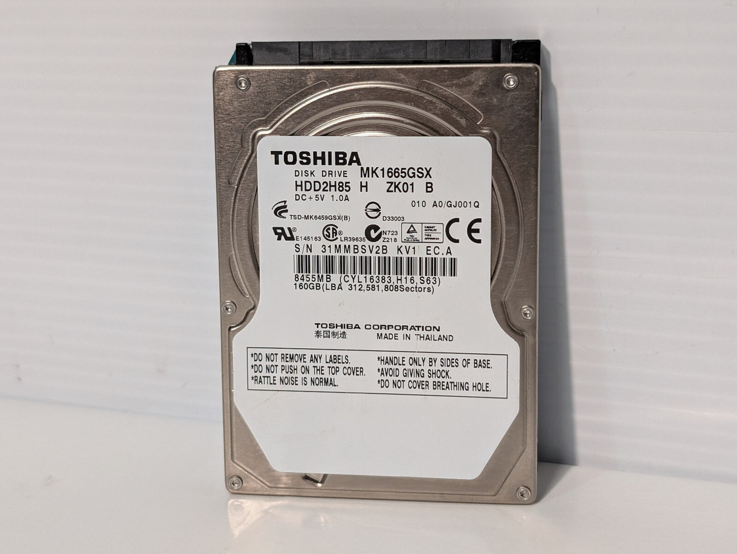 Toshiba MK1665GSX 160GB SATA Computer Disk Drive Hard Drive HDD2H85
