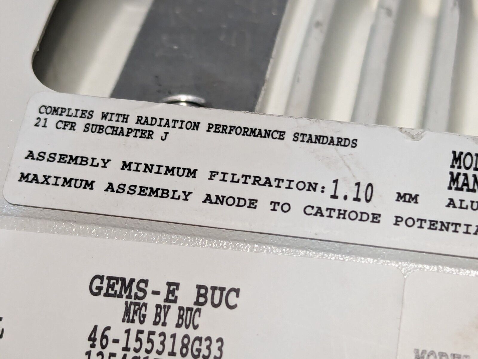 GE MX-100 X-Ray Tube P/N 46-155400G48 DOM: 08-2013 - Free Shipping