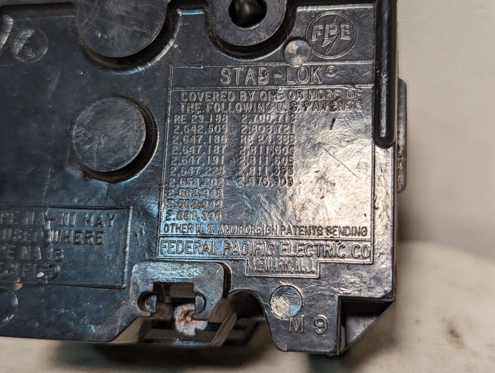 Federal Pacific NA230 circuit breaker, 30A, 120/240VAC, 2 poles