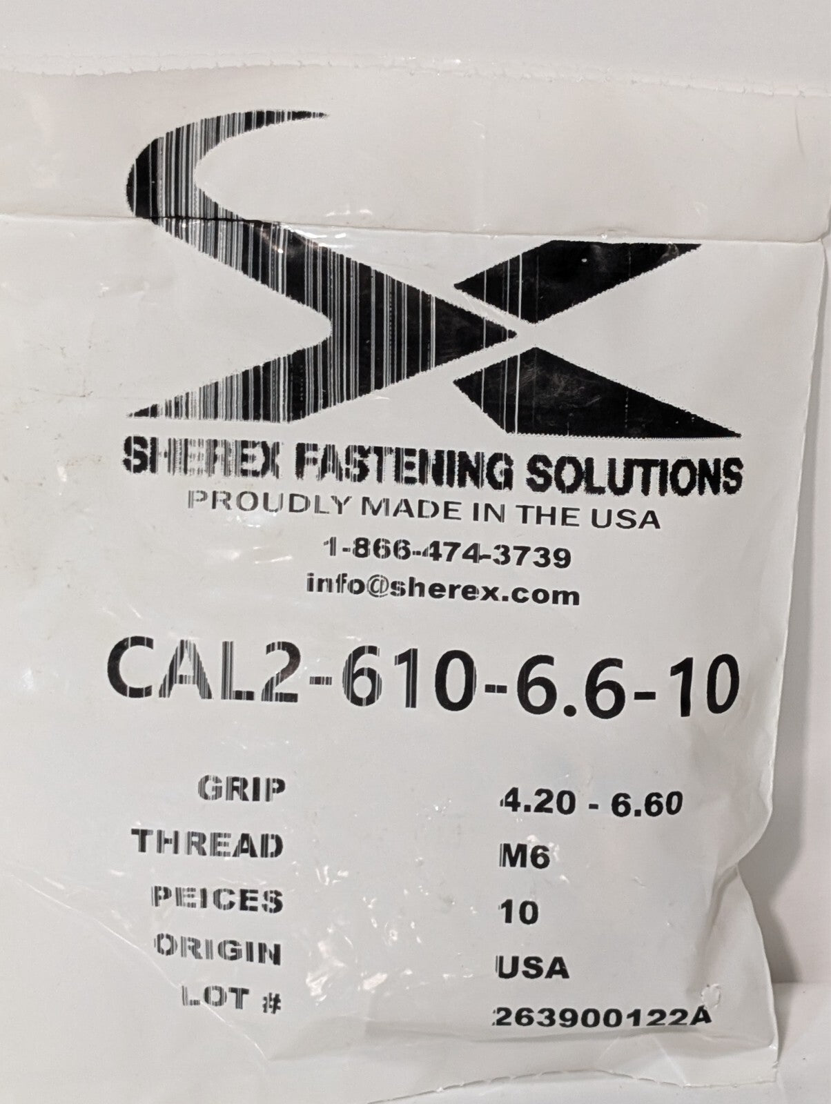 [160] Rivetnut inserts, M6x1.0: Sherex CAL2-610-6.6-10, Advance ALS4T-610-6.6B10
