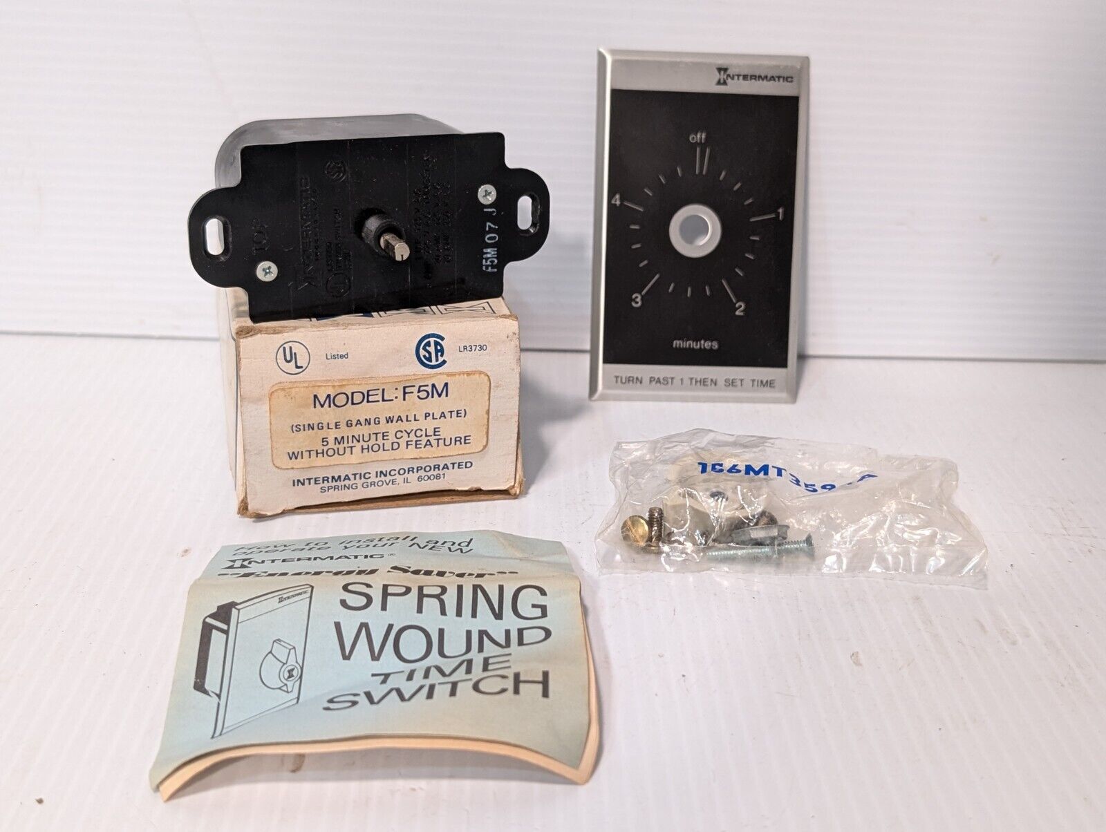 Intermatic F5M Spring Wound Time Switch, 5 Minute Cycle, w/o Hold Feature