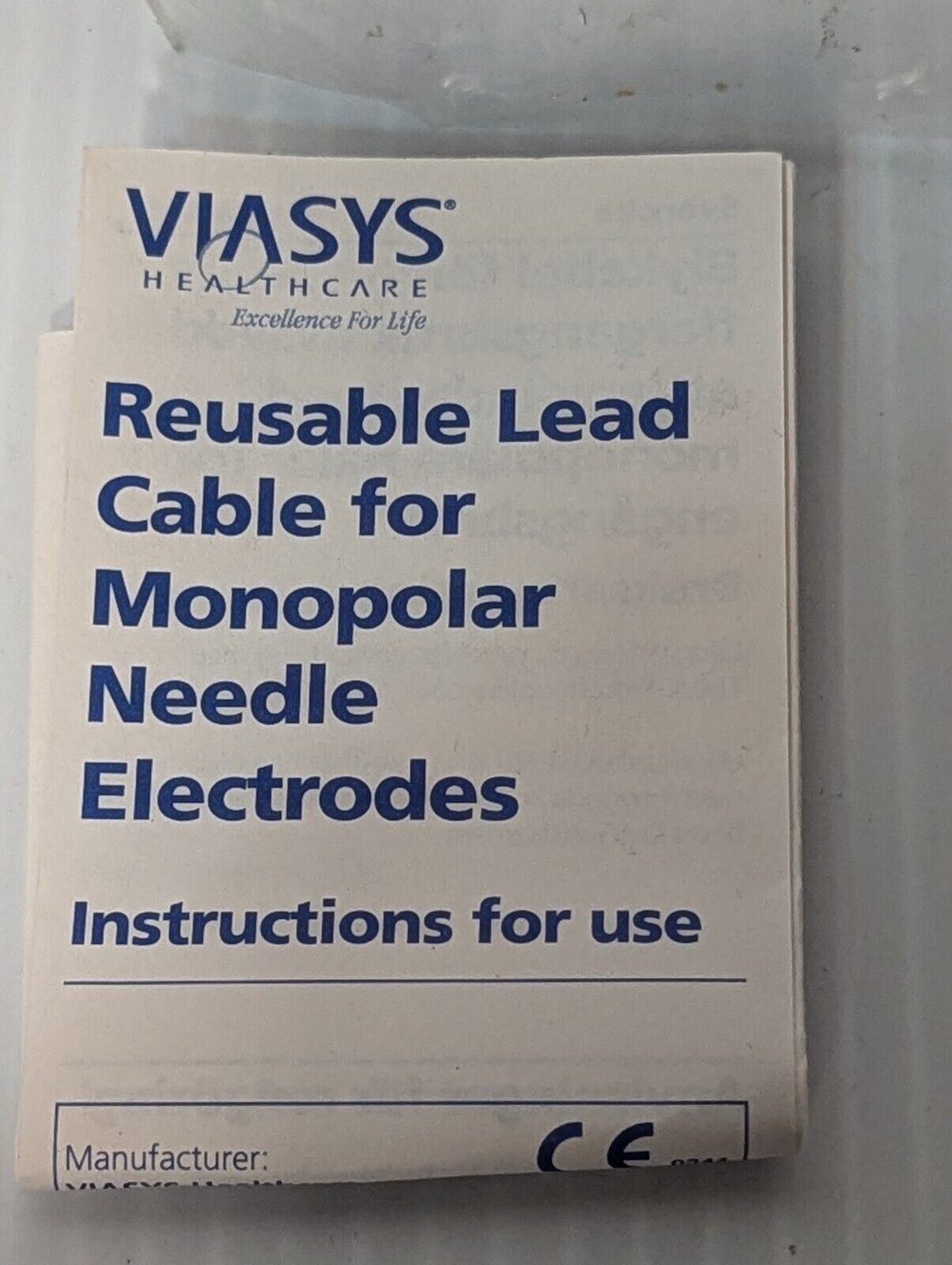 Viasys Healthcare PS1371 Reusable Lead Cable for Monopolar Needle Electrodes