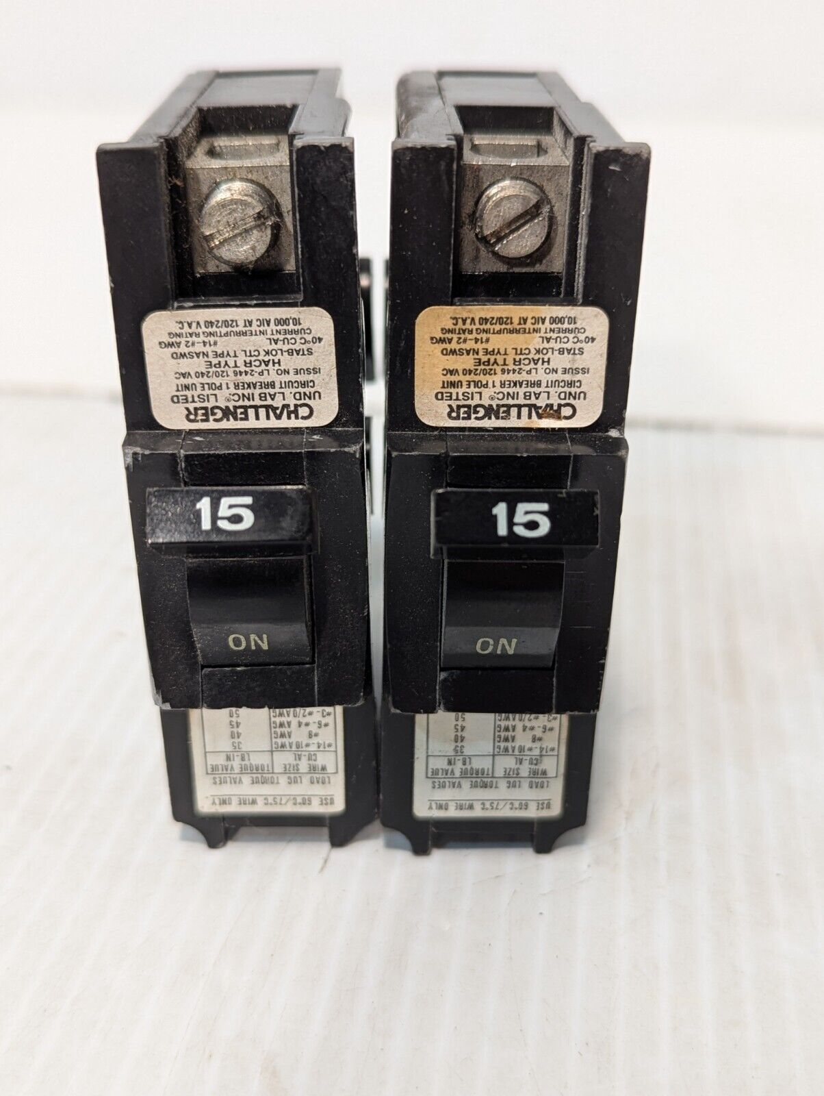 Challenger Circuit Breaker, Stab-Lok, 15A, 1-Pole, 120/240vac - Free Shipping