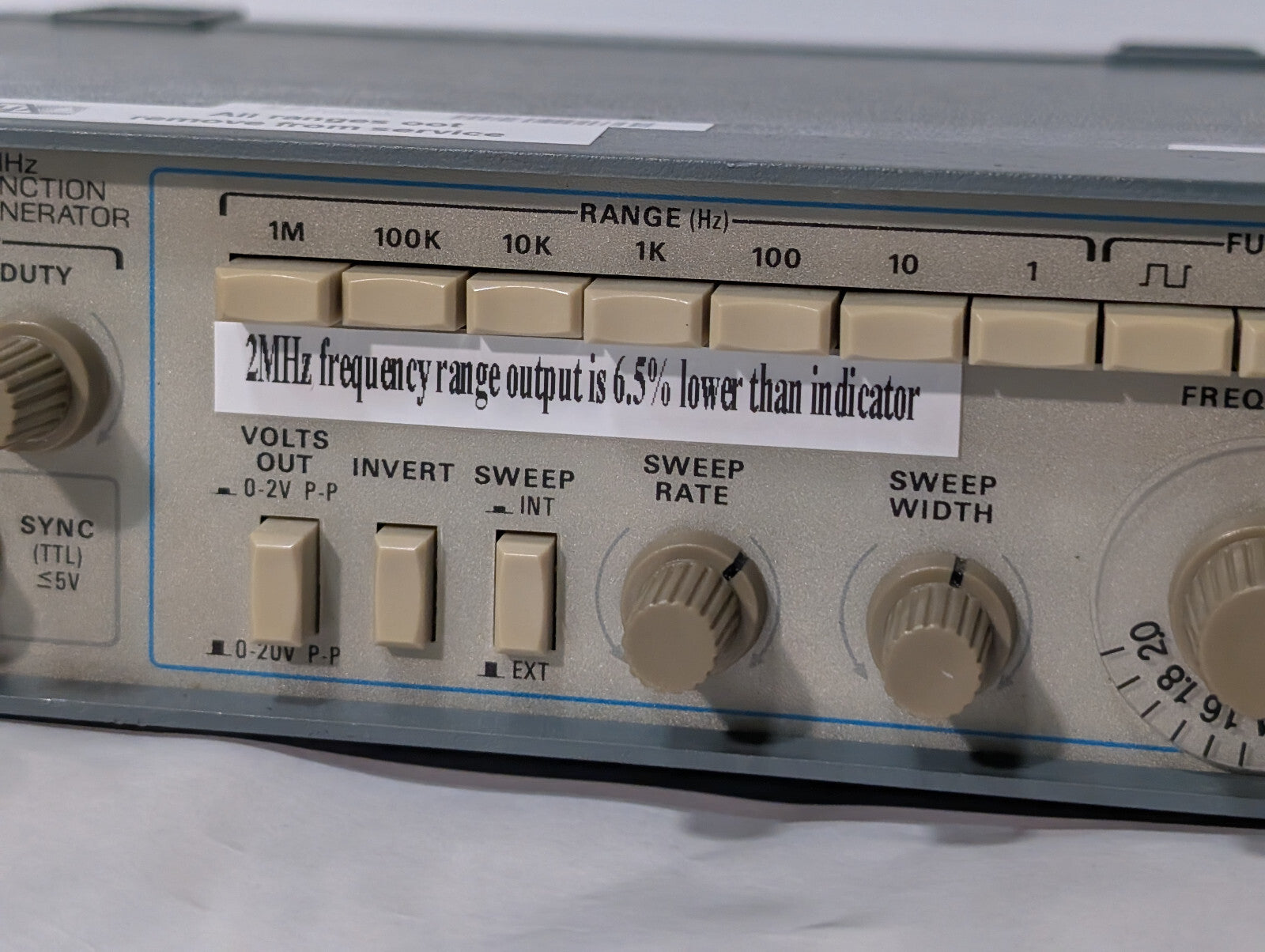 Tektronix CFG250 Function Generator with Power Cord 2MHz