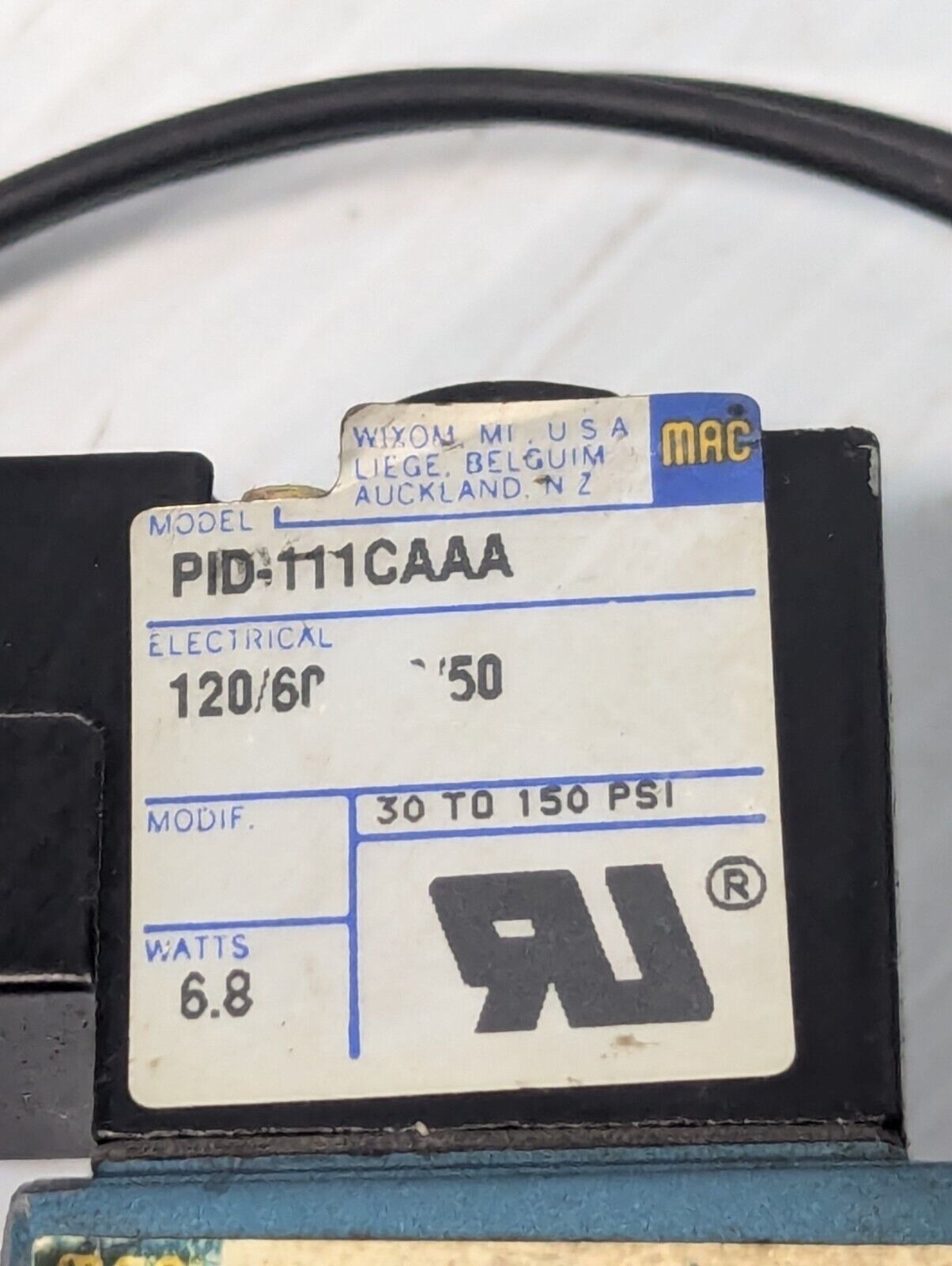 Mac 122C-11-PI-111CA Manifold with Dual PID-111CAAA Solenoid Valves, 110/120V