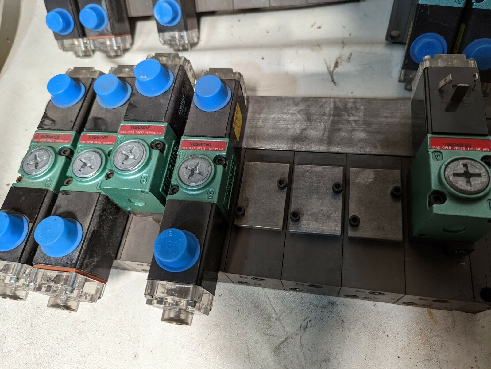 Numatics Manifold w/8-blocks, assorted valves as pictured - Free Shipping
