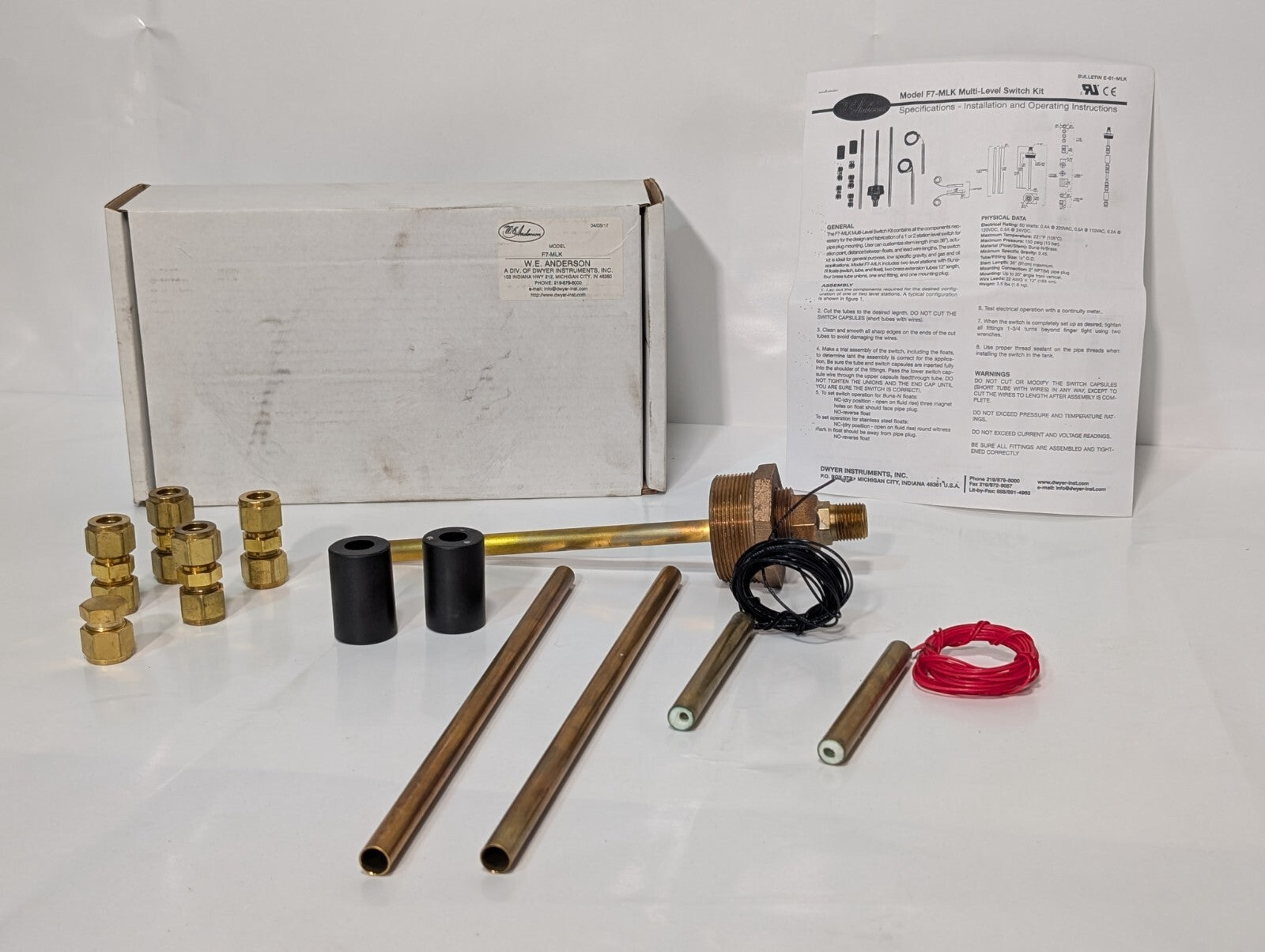 WE Anderson (Dwyer) Model F7-MLK Multi-Level Switch Kit, Vertically Mount