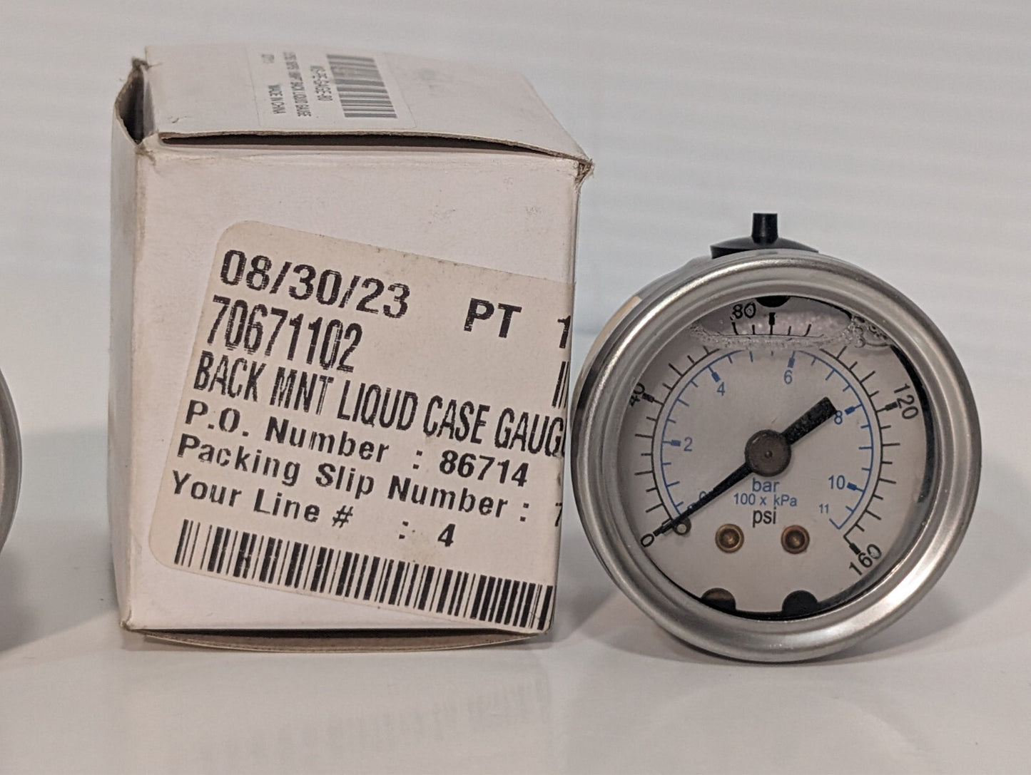 (8) WorkSmart Liquid Pressure Gauges WS-PE_GAGE-27 WS-PE-GAGE-80 WS-PE-GAGE-101