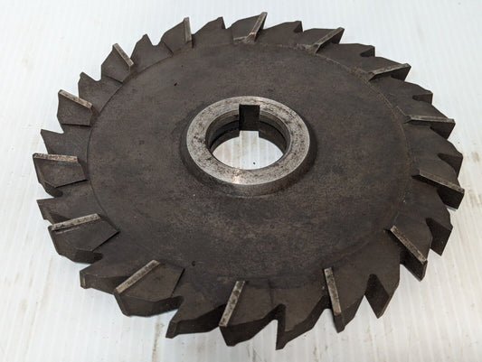 7.5" Side Milling Cutter Staggered 28 Tooth 1.5" Notched Bore - Free Shipping