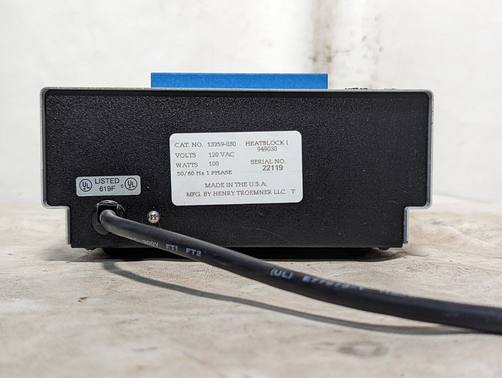 VWR standard heatblock 13259-030, Heatblock I 949030, 120VAC, 100W, 50/60Hz, 1 p