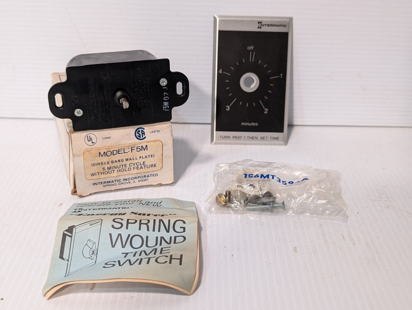 Intermatic F5M Spring Wound Time Switch, 5 Minute Cycle, w/o Hold Feature