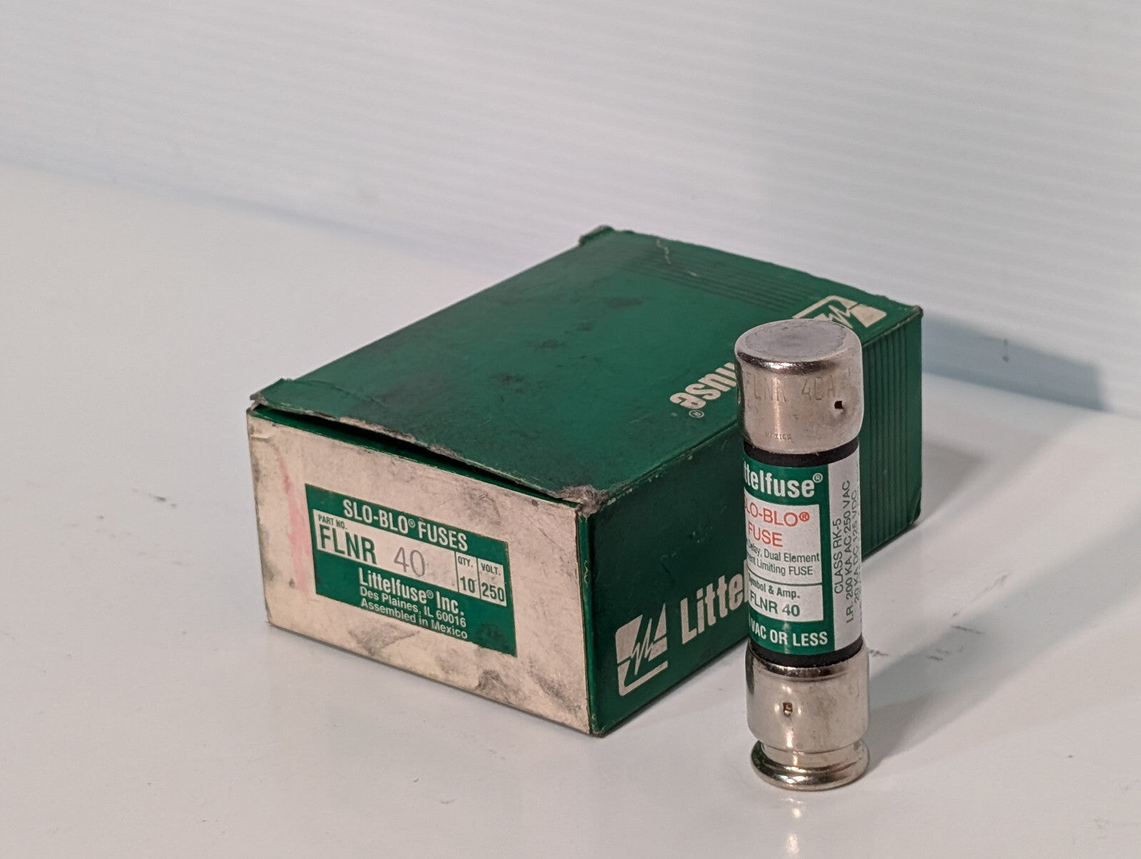 10 Count Box: Littelfuse FLNR 40, Slo-Blo Fuses, 250VAC, Class RK-5