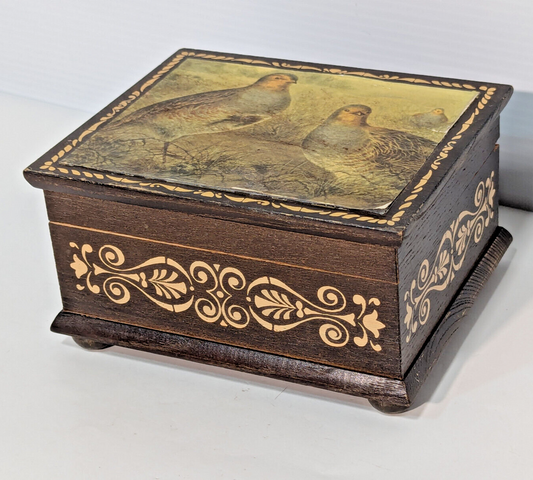 Vintage 70s "I'd Like To Teach The World To Sing" Musical Partridge Jewelry Box
