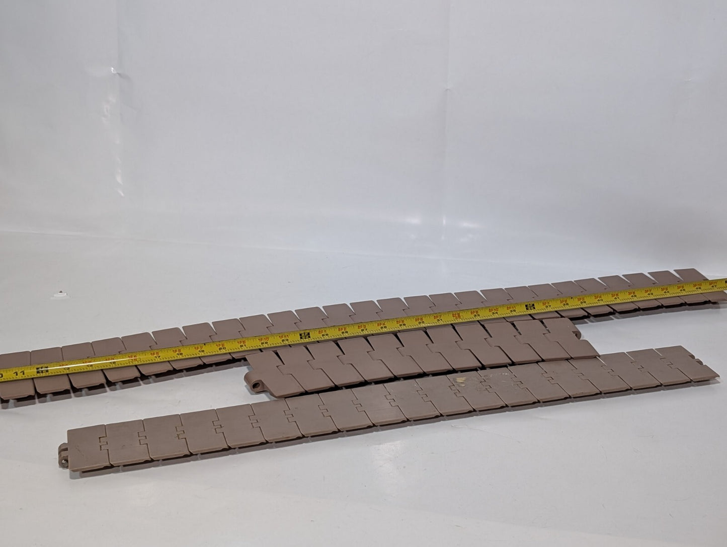 (3) Marbett Rexnord 880TK450 4-1/2" Brown HP Table Top Chain RH450, 48" 16" 28"