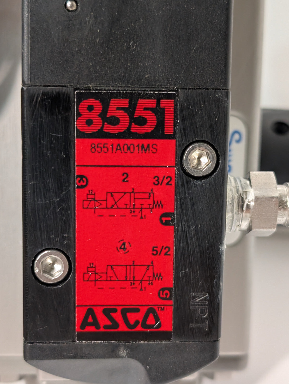 Swaglok MS-A30-4-DIN Spring Return Assy SS-AFSS8 Control Valve ASCO WT8551A001MS