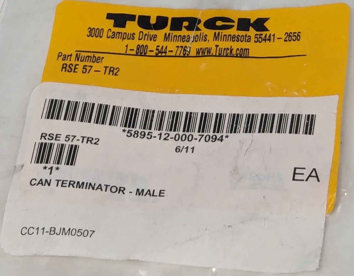 Turck RSE 57-TR2 Termination Resistor, M12 Male, 5-Pin, 5895-12-000-7094