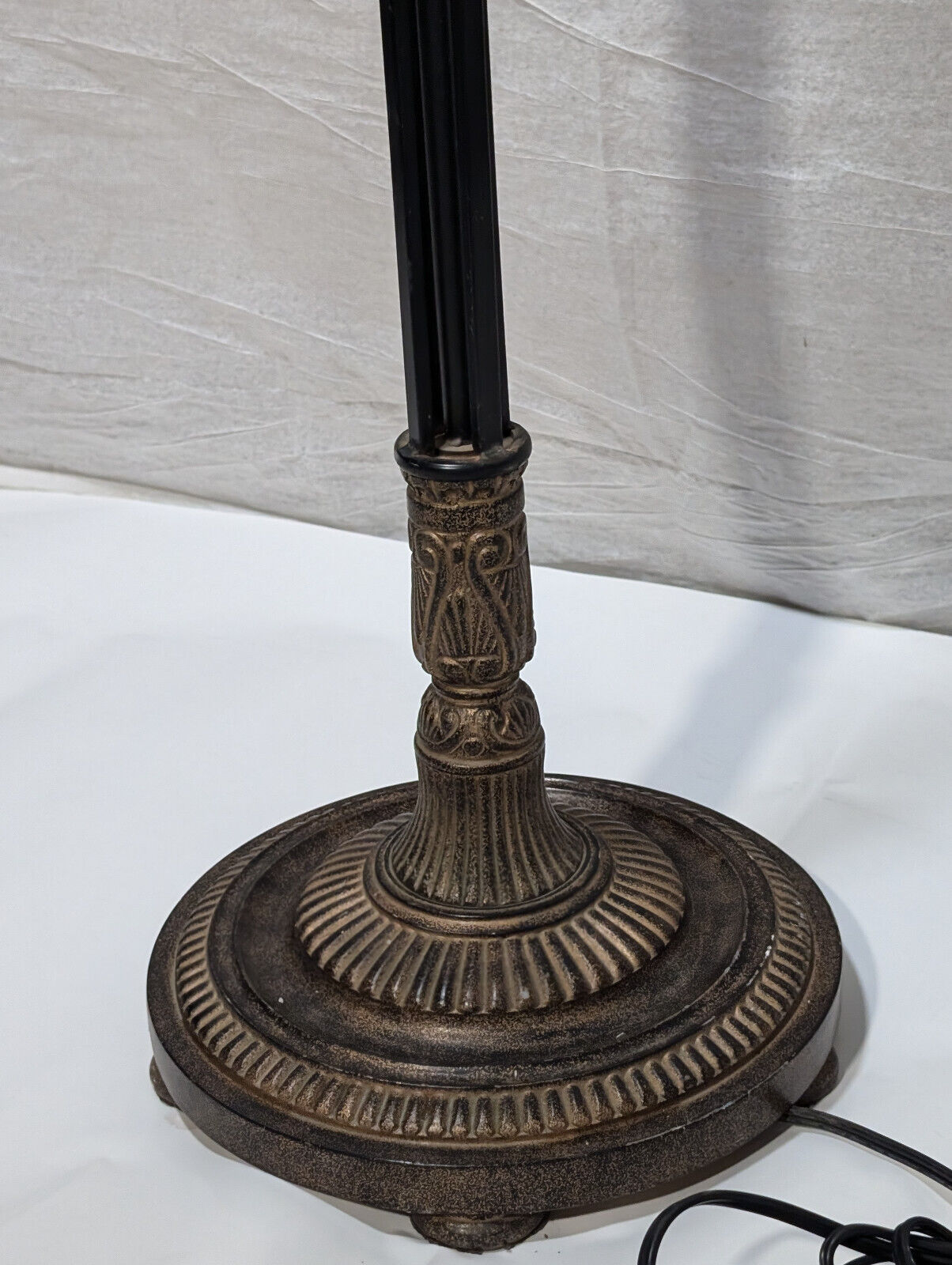 66" Goat Head Torchier Floor Lamp, Kaoyi KFD-5150 Dimmer, Vintage 90s, Brass