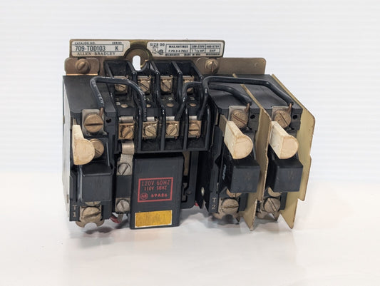 Allen Bradley 709-T0D103 Motor Starter, 1.5hp@230v, 2hp@460v, Size 00, Series K