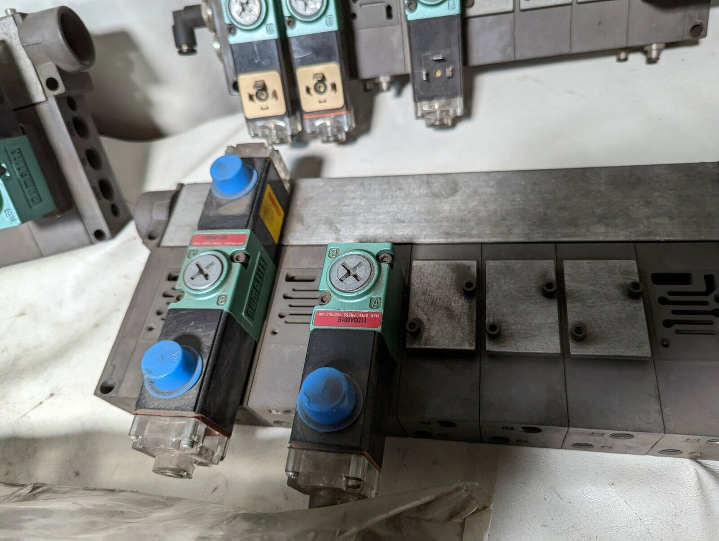Numatics Manifold w/8-blocks, assorted valves as pictured - Free Shipping