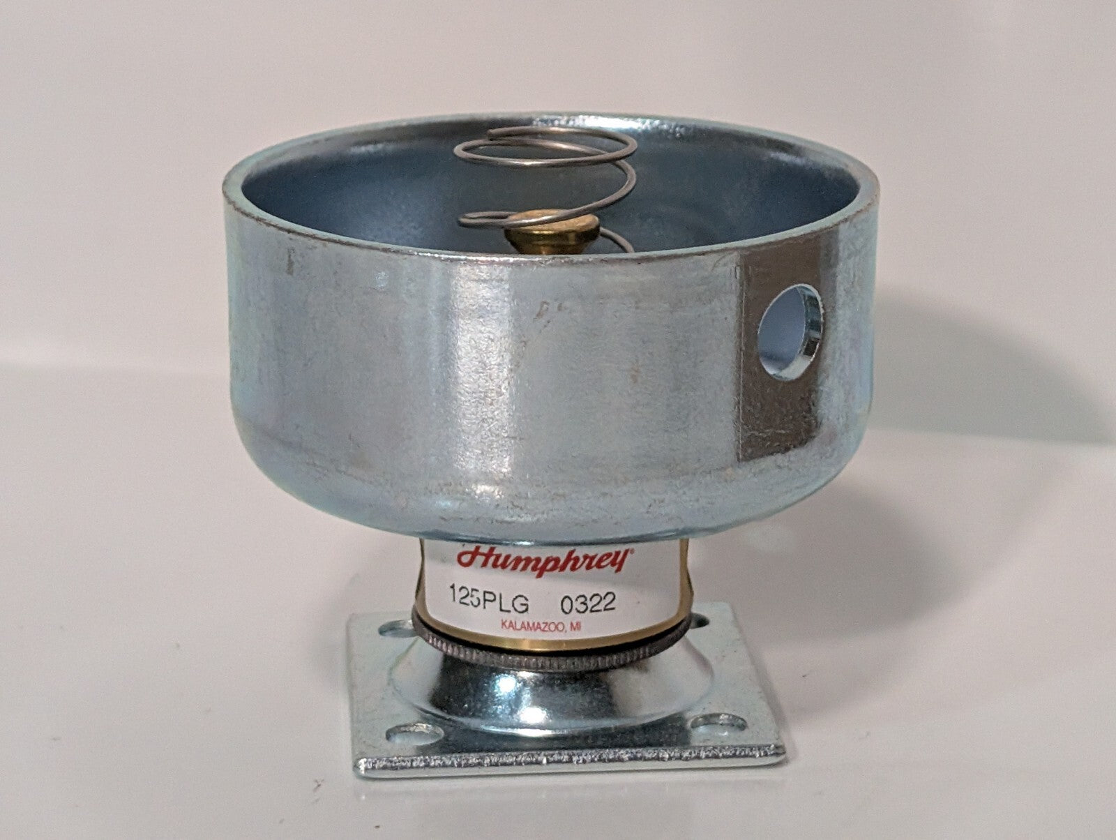 (1) Humphrey 125PLG Diaphragm Poppet Manual Valve, Pneumatic, New Old Stock