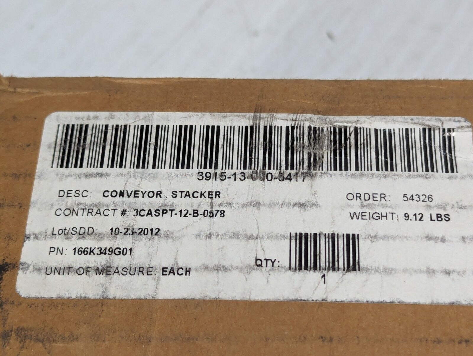 3915-13-000-5417 166K349G01 Stacker Conveyor - Free Shipping