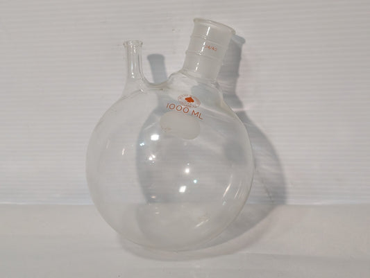 Ace Glass 1000ml Schlenk Flask, 24/40 Center Joint, Round Bottom