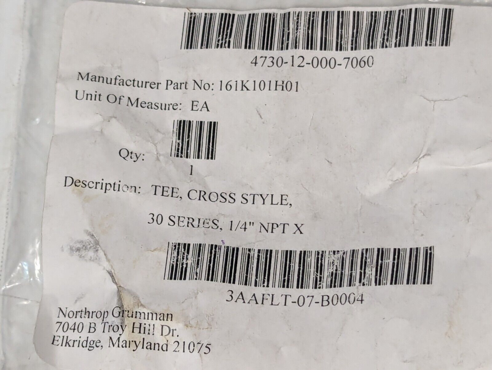 Y34-N02 SMC Tee Cross Style 30 Series 1/4 NPT - Free Shipping
