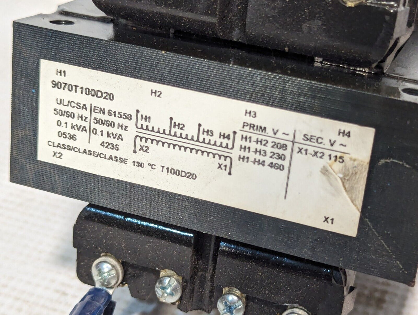 Square D 9070T100D20 Industrial Control Transformer - Free Shipping