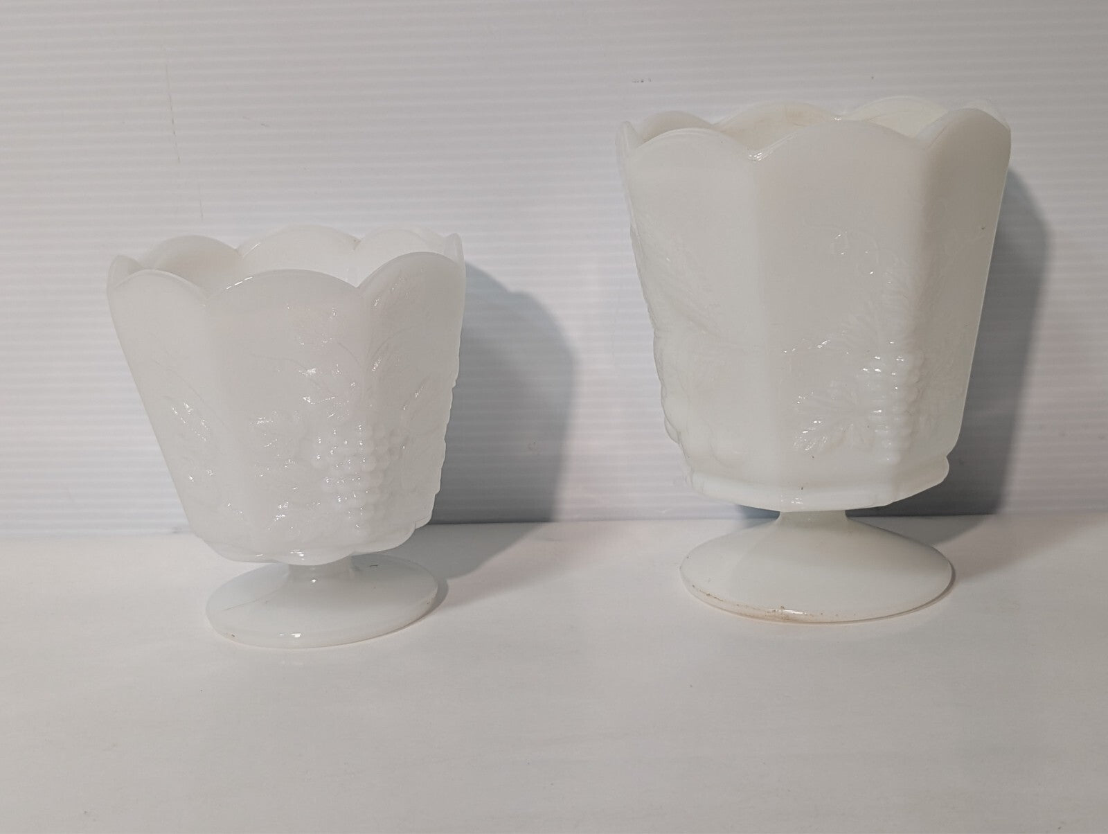 (2) Vintage NAPCO 1186 Cherry & Grape Pattern Vase/Planter