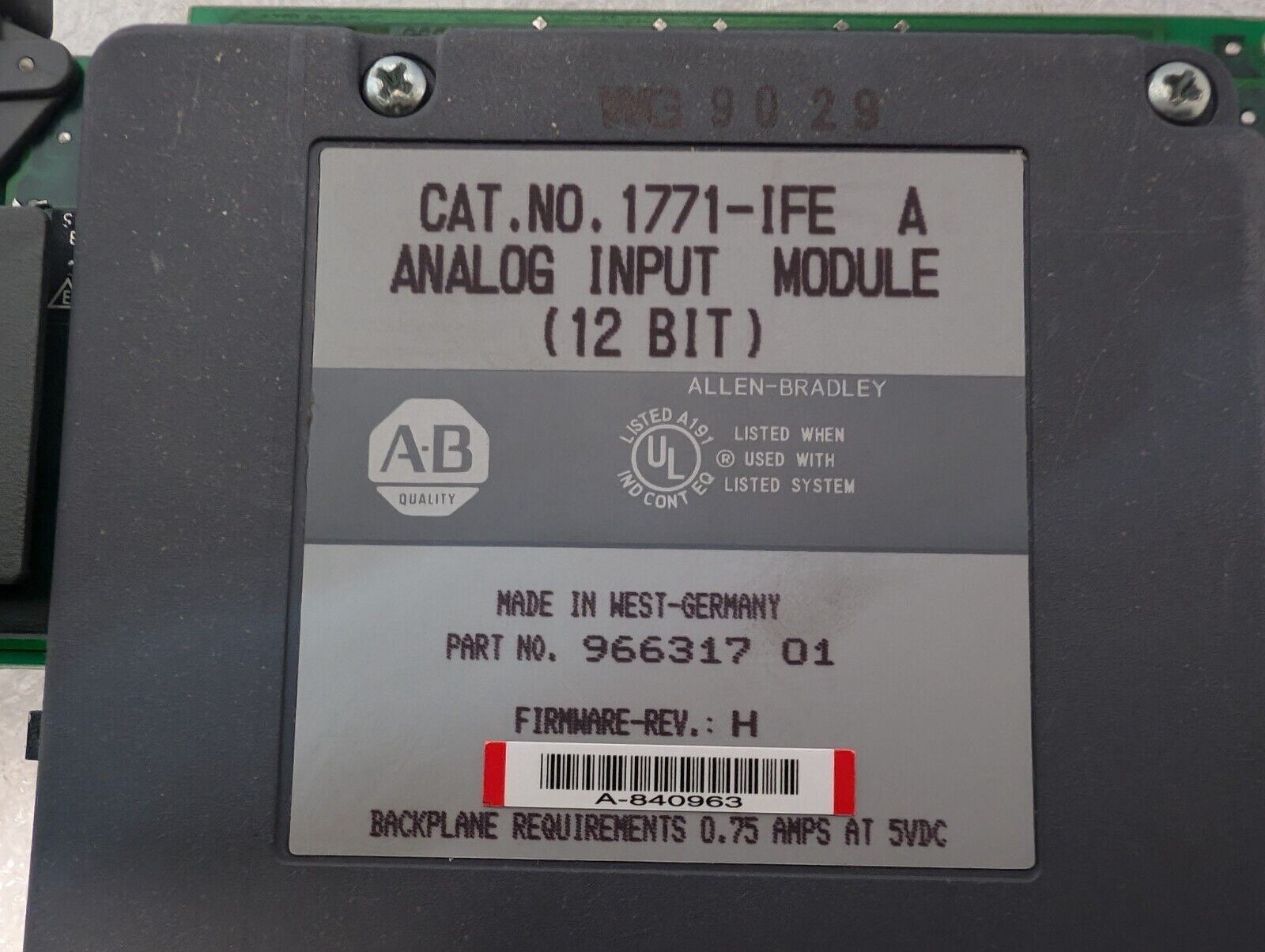 Allen Bradley 1771-IFE Ser A PLC-5 16-Channel Analog Input Module - Free Ship