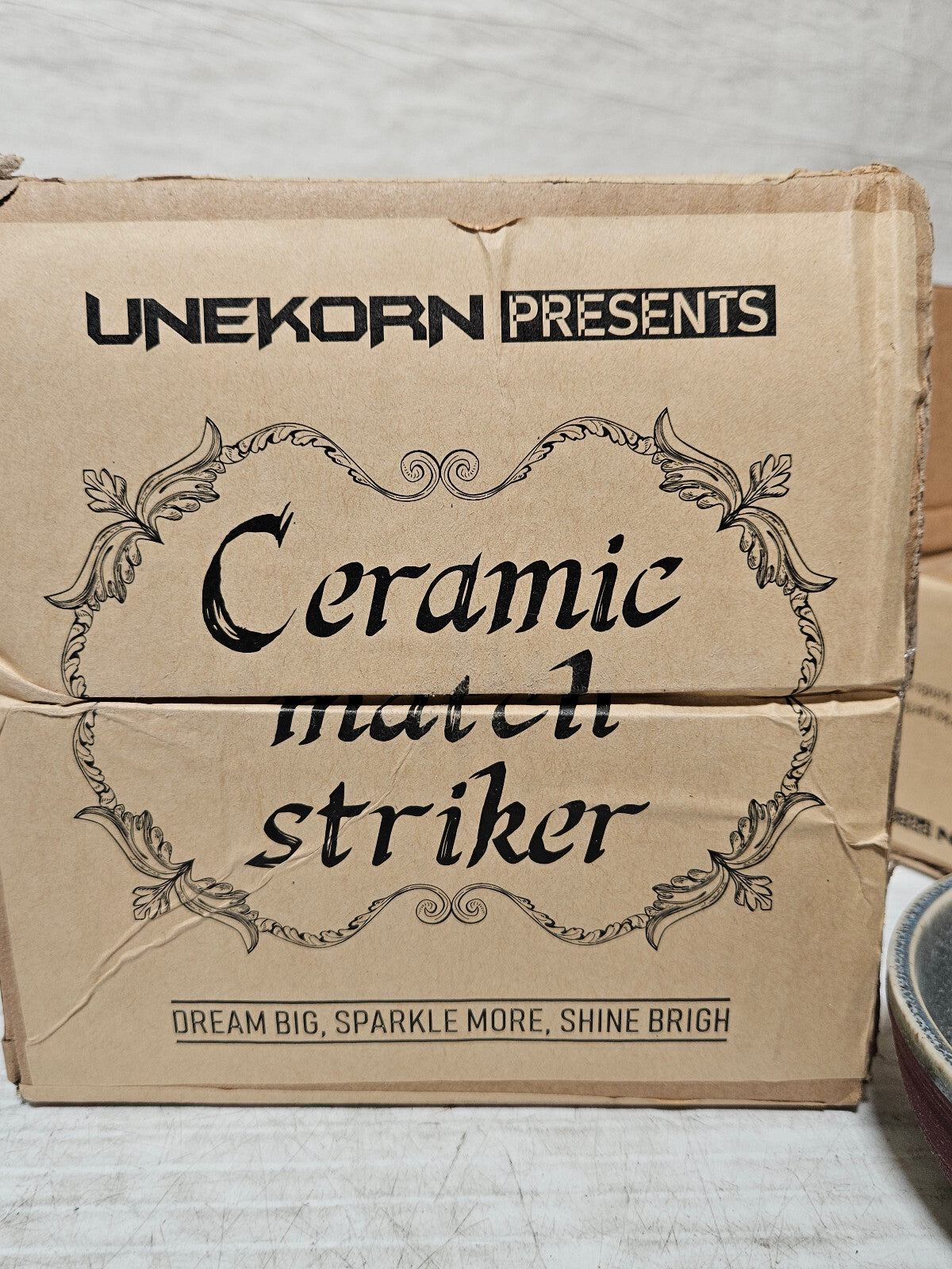 Unekorn Ceramic Match Striker Ashtray, Match Holder, Brutalism, Organic, Glazed