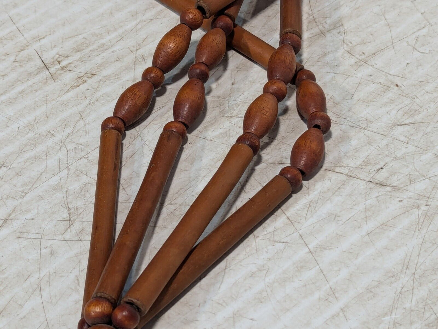 Vintage Natural Wood Beaded Plant Hanger, 36in - Free Shipping