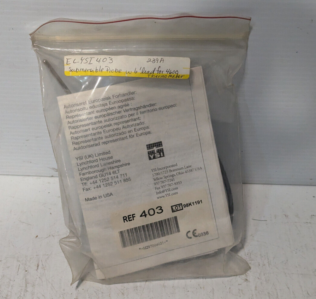 YSI 403 Submersible Probe w/ 6' lead for 4600 thermometer-made in USA- free ship