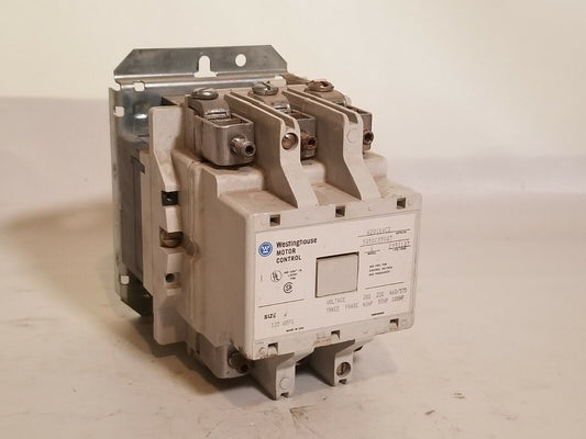 Westinghouse Motor Control A201K4CX 5250C85G07 Size 4 135A with 440/480VAC coil